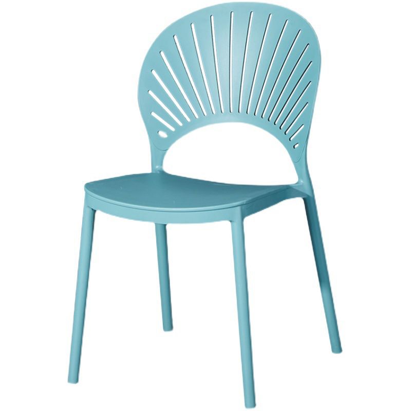 Modern Plastic Chair Open Back Dining Side Furniture in Matte Finish