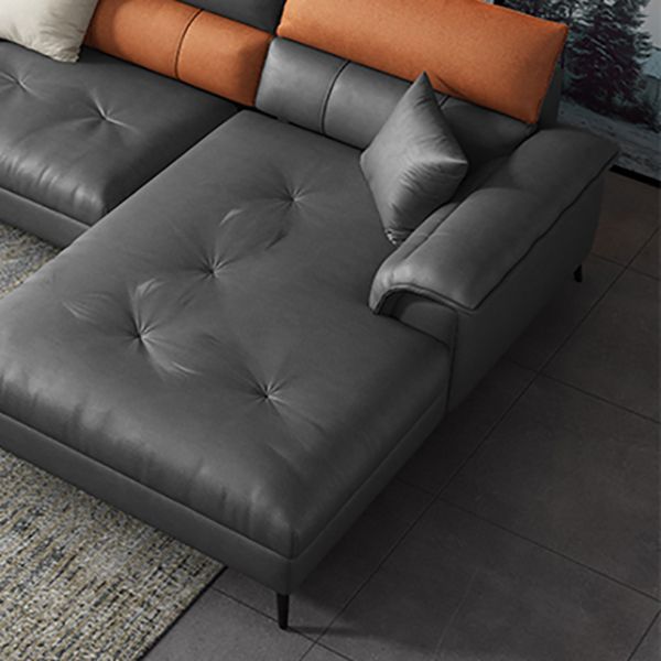 Contemporary Stain-resistant Sectional L-shape Pillow Top Arm Sectional
