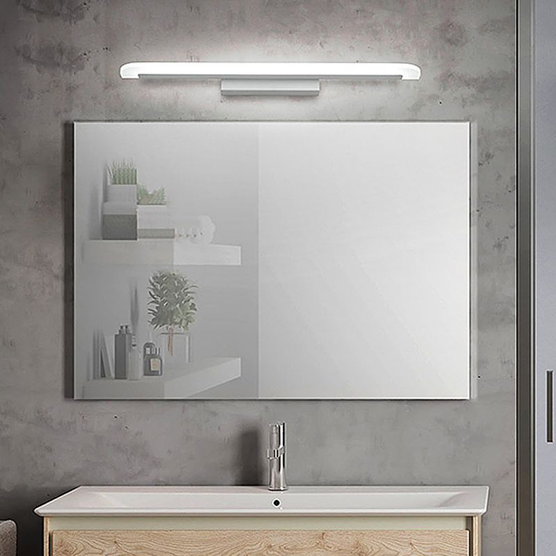 Contemporary Mirror Lamp White Metal Vanity Wall Light Fixtures for Bathroom