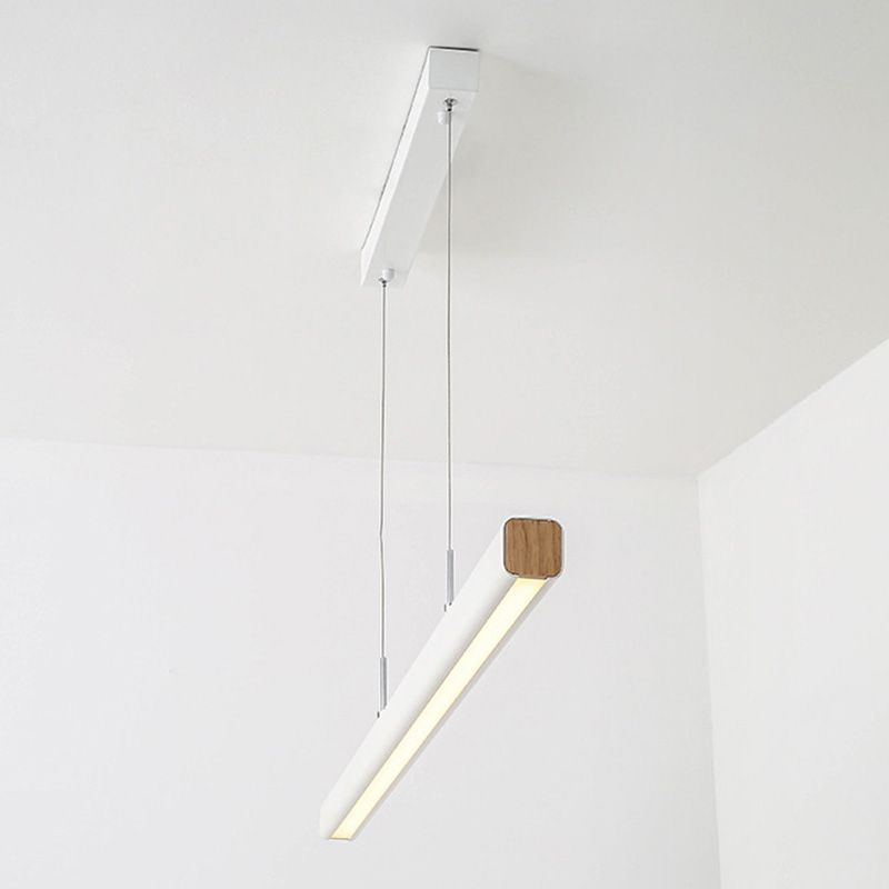 Long Linear Island Lampe Nordic Modern Style Led Kronleuchter für Esszimmer