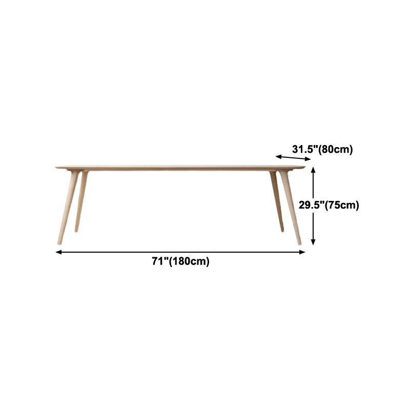 Rectangle Pine Wood Dining Table Industrial Table in Nature with 4 Legs