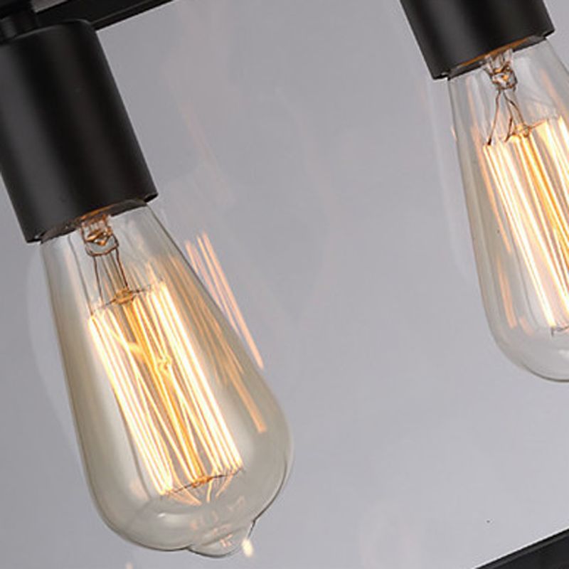 Industrial Trapezoid Island Lighting Metal Multiple-Light Island Pendant