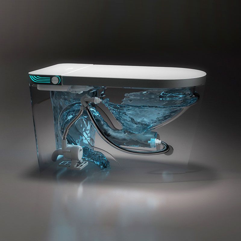 Contemporary Flush Toilet Floor Mounted One-Piece Toilet ABS Toilet Bowl