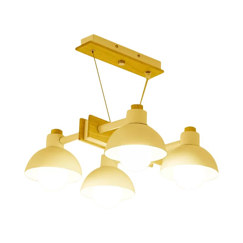 4/6 luces de tono de domo lineal lámpara lineal isla de metal nórdica iluminación en blanco