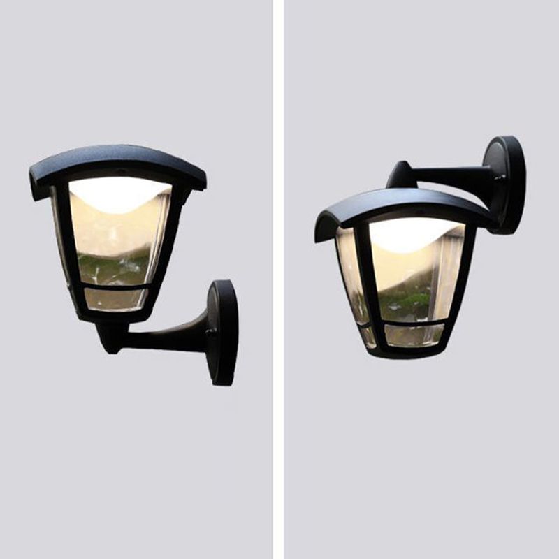 Black Finish Single Industrial Wall Mounted Sconce Glass Unique Wall Light