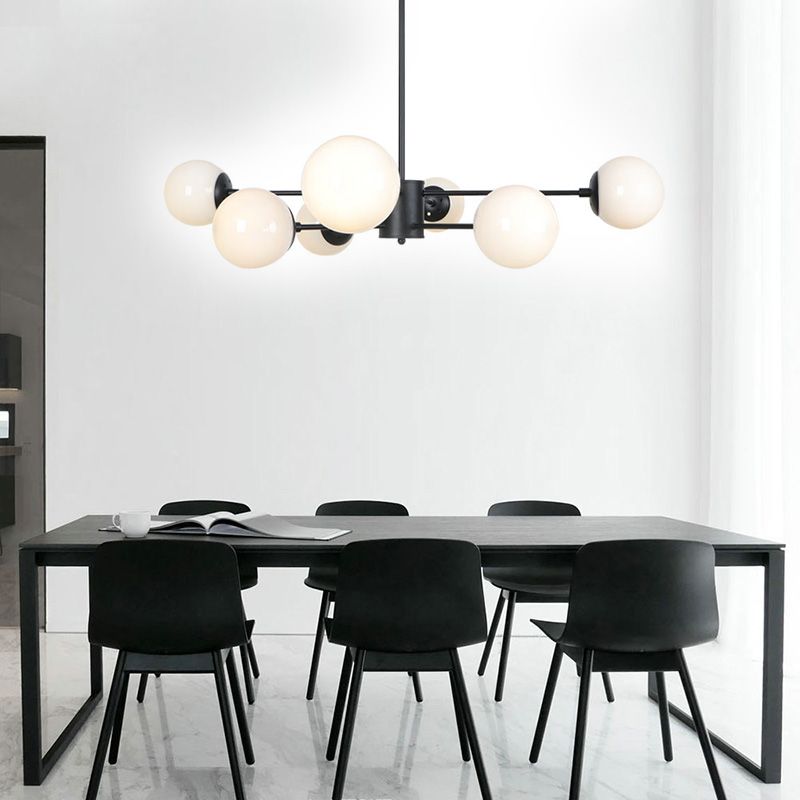 Lámpara de lámpara de araña colgante de múltiples luces de múltiples lámpara de vidrio de globo industrial luz colgante de vidrio