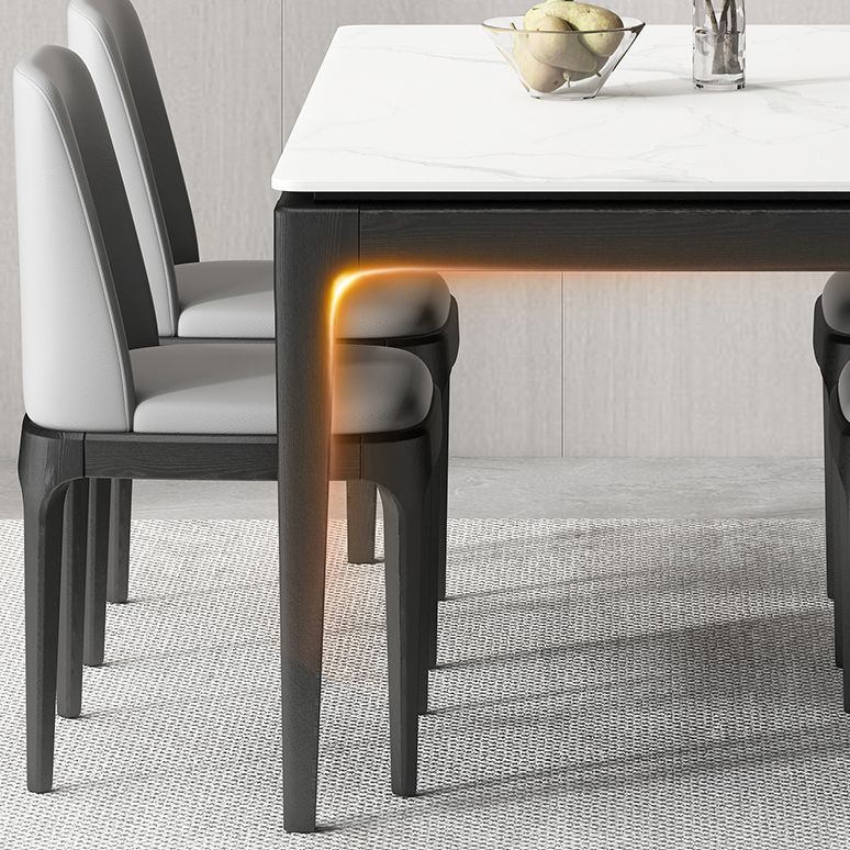 Stone Dining Site Table Midcentury Style Rectangle Dining Table for Kitchen Home