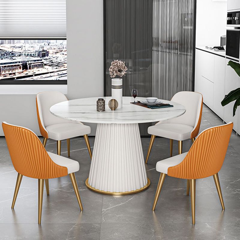 Modern 1/2/5/7 Pieces Dining Set Round Stone Dining Table for Kitchen
