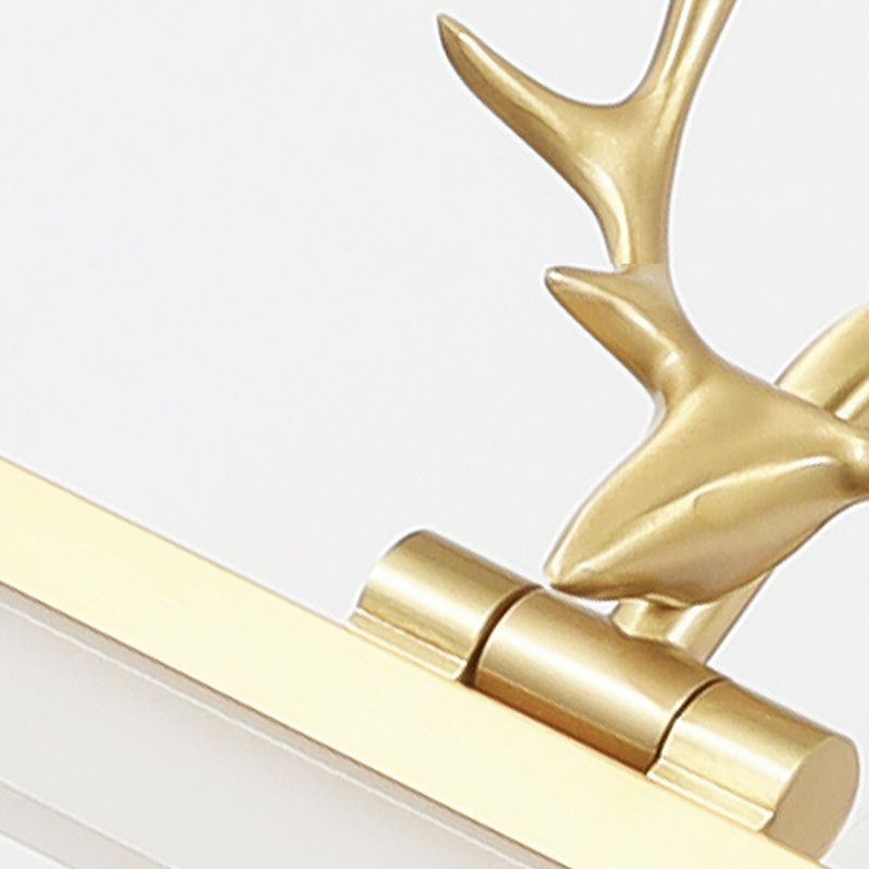 Linear Modern Style Vanity Light Metal 1 Light LED Mirror Light for Bathroom in Gold