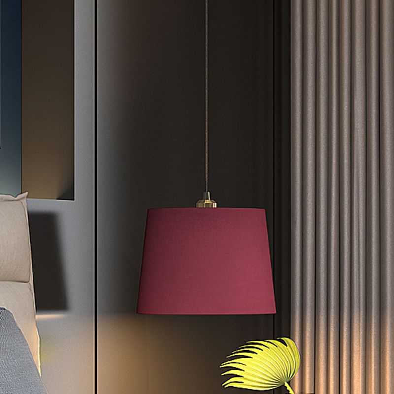 Drum camera da letto illuminazione a sospensione tessuto in tessuto a 1 lutto Purple Finitura Afferma del soffitto