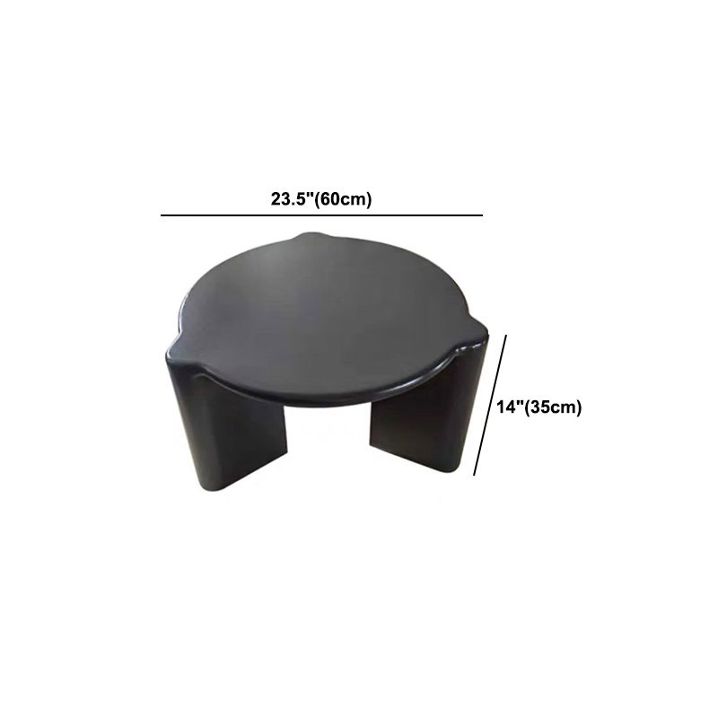 White Goose/black Oak Round Coffee Table with 3 legs Base Cocktail Table