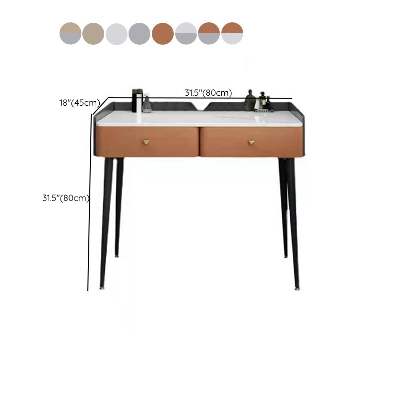 17.72" Wide Dressing Table Contemporary Stone Top Dressing Table with Drawer
