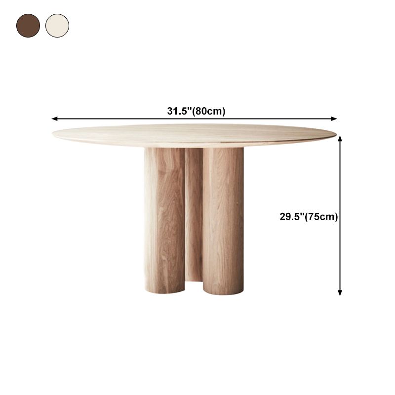 Solid Wood Top Dining Table Contemporary Round Dining Table with 3 Legs