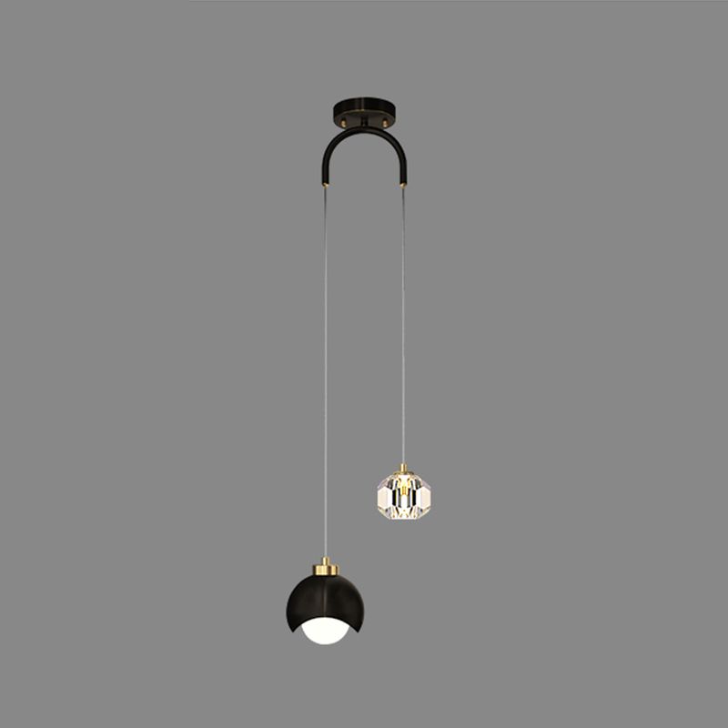 Contemporary Hanging Ceiling Light Crystal 2-Light Ceiling Pendant Light