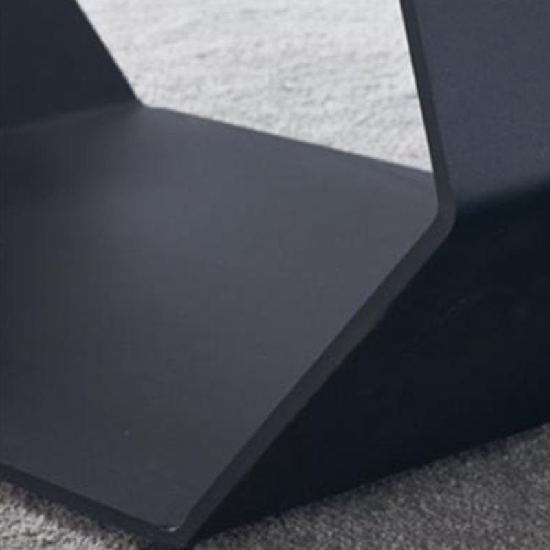 Rectangle Black Base Dining Table Modern Stone Table for Dining Room