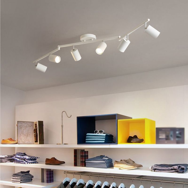 Contemporary Ceiling Light Multi - Light Ceiling Semi Flush in Black / White