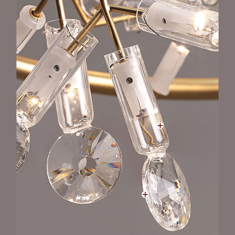 Contemporary Firefly Linear Island Lighting Fixtures Gold Crystal Hanging Pendant Lights