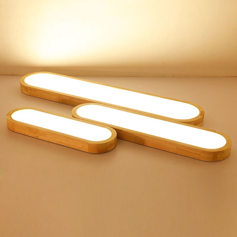 Modern Linear Flush Mount Ceiling Light Fixture Wood Flush Chandelier
