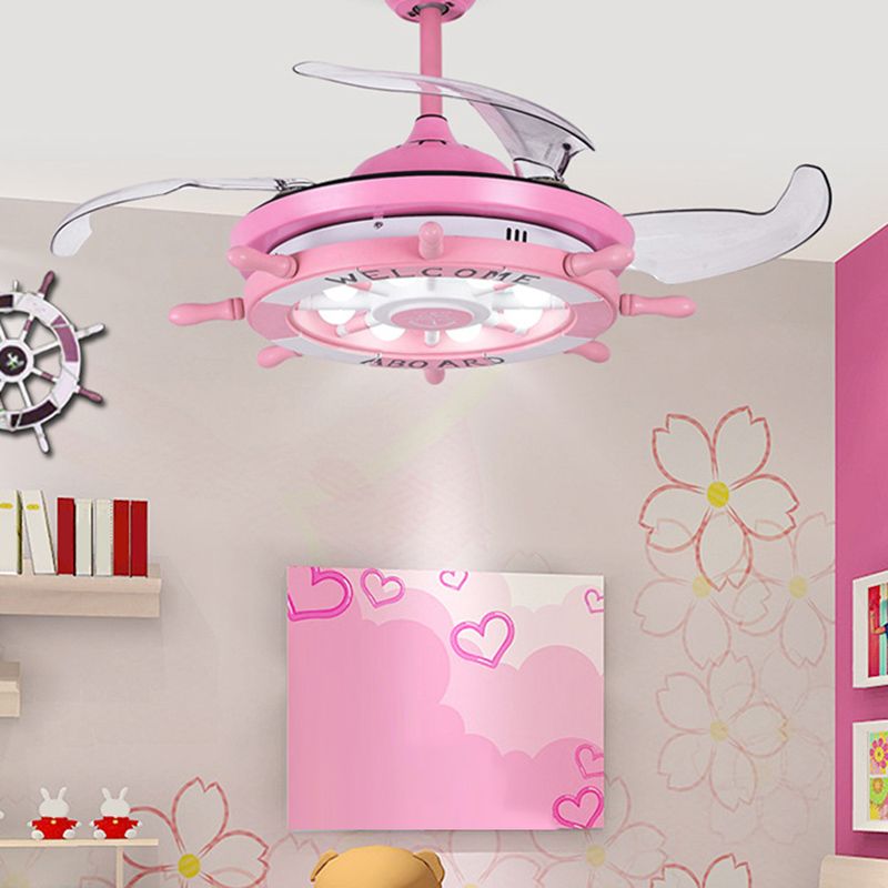Mediterrane roer hanger ventilator verlichting armatuur metalen slaapkamer kleuterschool semi -flush light