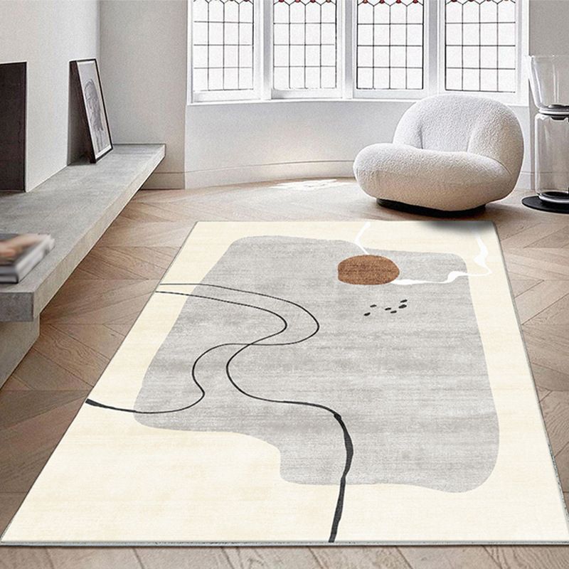 Alfombra de alfombra de poliéster moderno marrón alfombra lavable alfombra para sala de estar