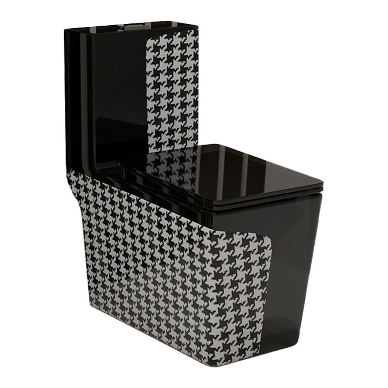 Floor Mount Flush Toilet Traditional Skirted One-Piece Toilet with Slow Close Seat