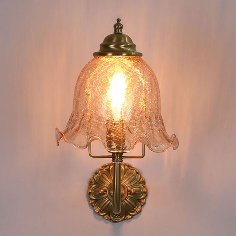 Luz de pared de vidrio de forma única lámpara de montaje de pared simple moderna en latón en latón
