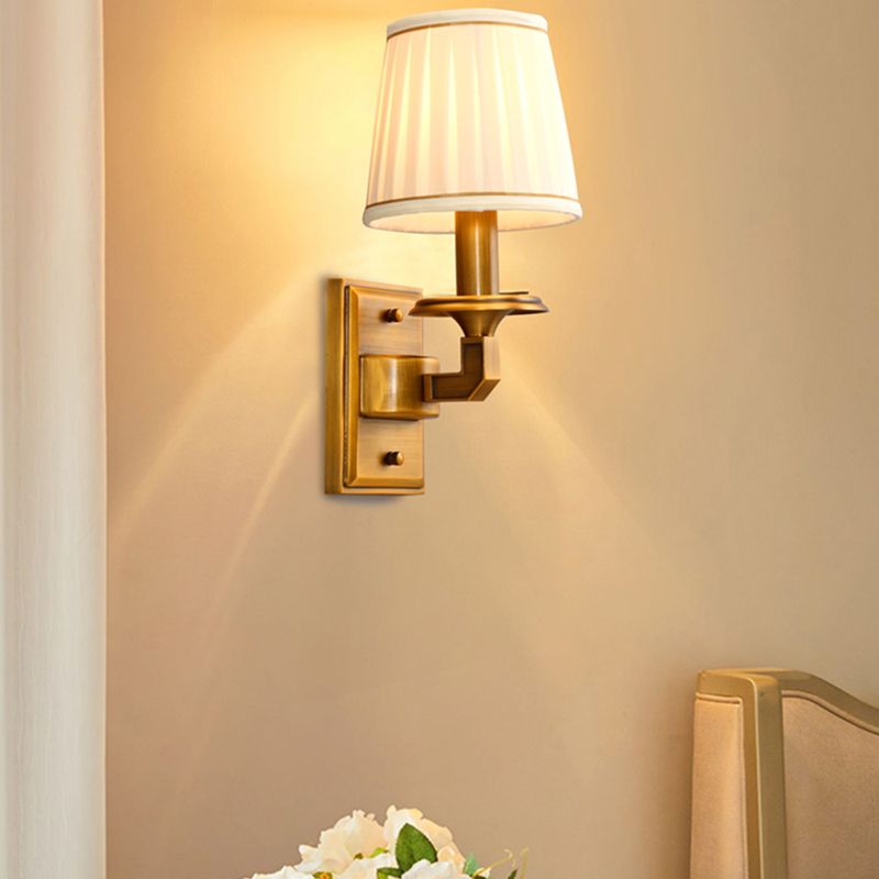 American Style Copper Wall Light Cylinder Shape Wall Lamp for Living Room