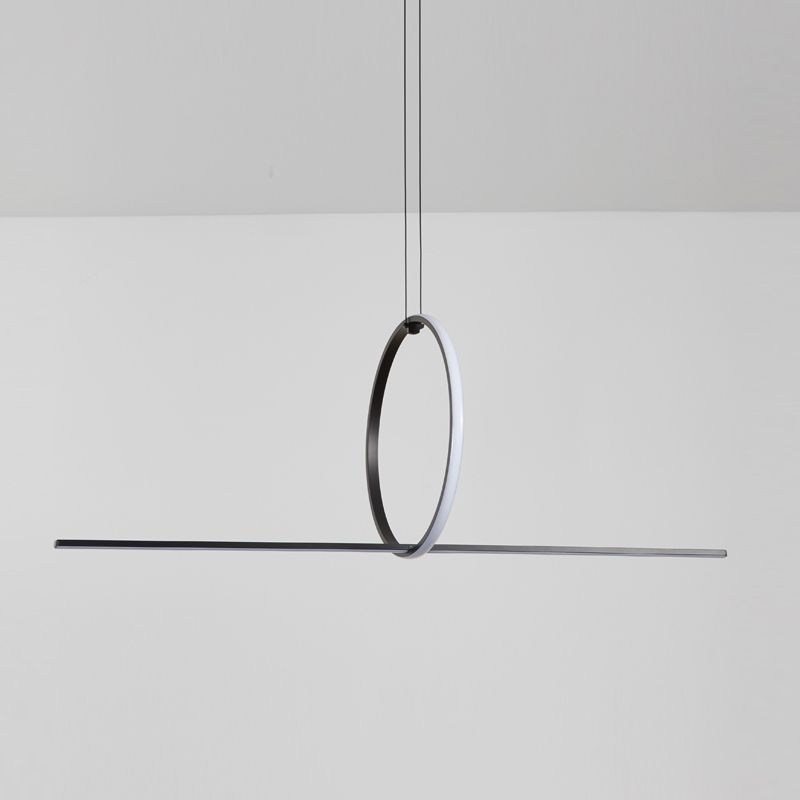 Minimaliste moderne à LED LEDTANT Metal 2 Light Island Light for Dining Room