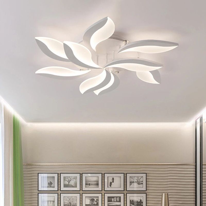 Witte bladvormige inbouwverlichting Hedendaags 3/12/15 lichts Acryl LED semi-inbouw plafondlamp