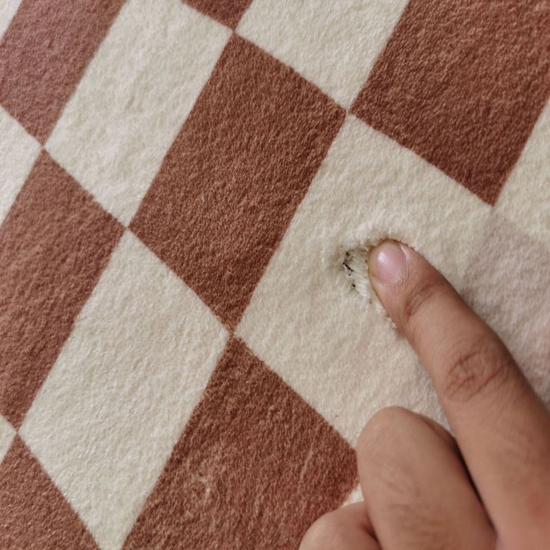 Lattice Indoor Rug Polyester Area Rug Rectangle Stain Resistant for Living Room