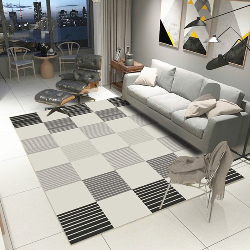 Trendy Living Room Rug Multi Colored Geometric Printed Area Rug Polypropylene Non-Slip Stain-Resistant Rug