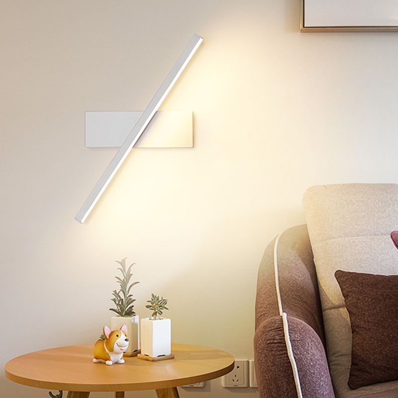 Lámpara de pared LED rectangular de aluminio en simplicidad moderna de hierro forjado aplastador de pared giratoria con sombra de silicona