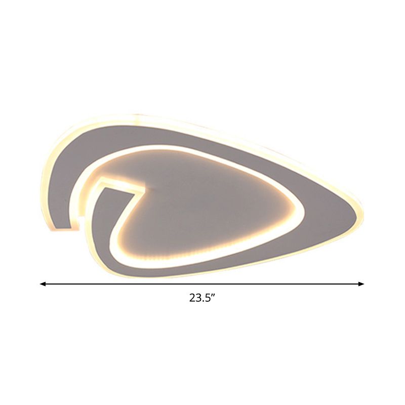 19,5 "/23.5" W Triangolo Acrilico Lampada Lampada Minimalista LED Grigio Flush Lighting in Warm / White Light