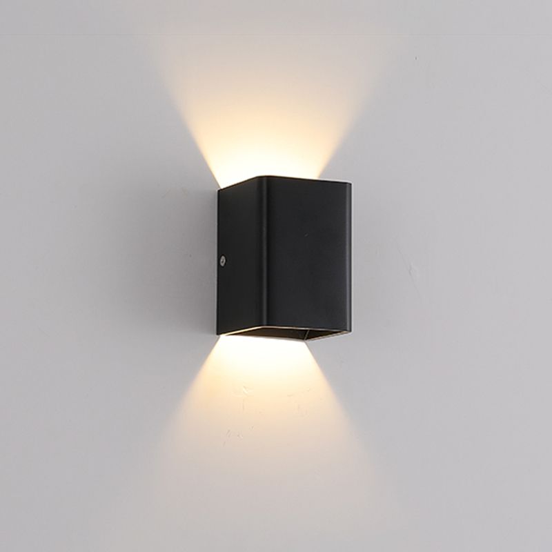 Lámpara de pared metálica LED contemporánea de tono de cubo negro/negro para la pared metálica LED contemporánea para la cama, la iluminación cálida/blanca