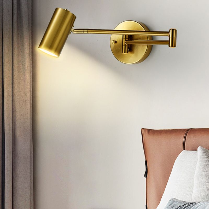 1 Light Swing Arm Wall Lamp Simplicity Metal Wall Mounted Light Fixture