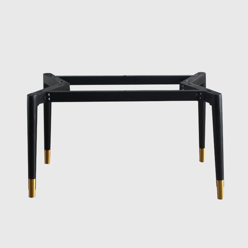 Mid-Century Modern Rectangle Dining Table Stone Top and Solid Wood Legs Dining Table