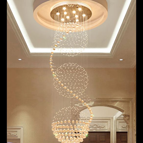 Spiral Droplet Hanging Light Fixtures Modern Simple Stainless Steel Ceiling Pendant for Stairwell