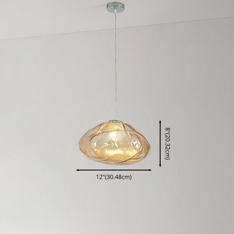 Lámpara de vidrio colgante con forma de colgante en forma de nube de estilo de diseñador lámpara de trabajo de restaurantes de 1 luces