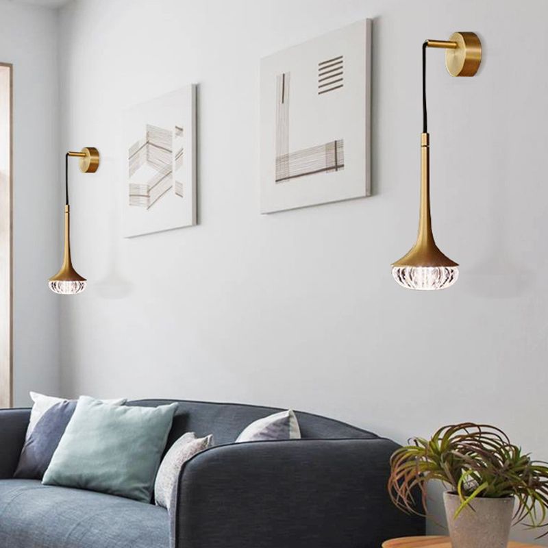 Vetro a testura chiaramente testurizzati a parete svasata fonce moderna 1 illuminazione montata a parete per soggiorno per soggiorno