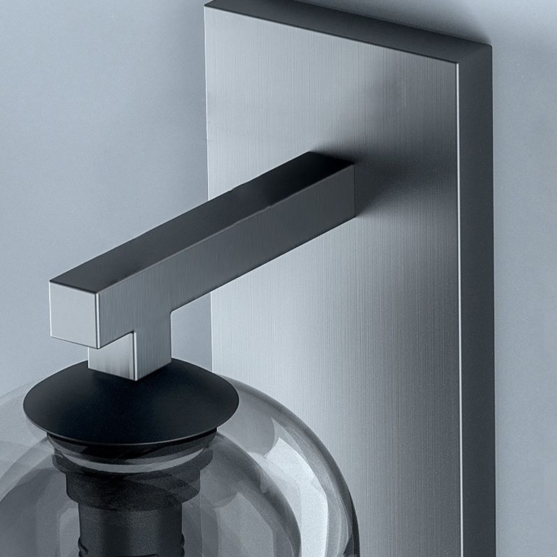Single Modernism Silver Finish Wall Mounted Sconce Glass Shaded Wall Light