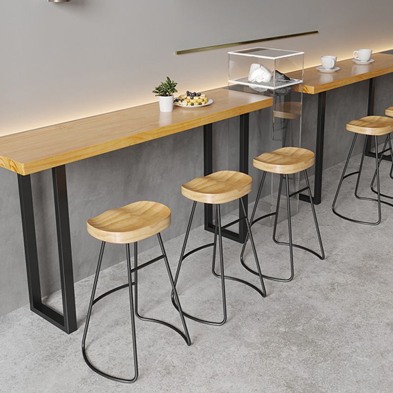 Modern Solid Wood Counter Height Stools with Footrest for Restaurant