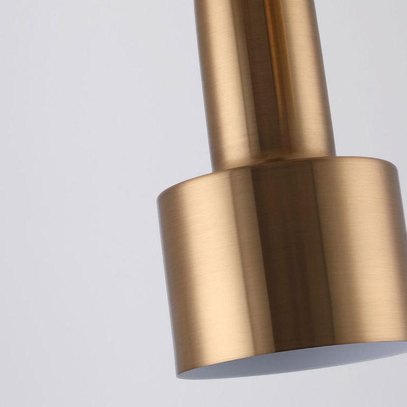 Modern Shaded Hanging Pendant Light Metal Dinning Room Suspended Lighting Fixture in Gold