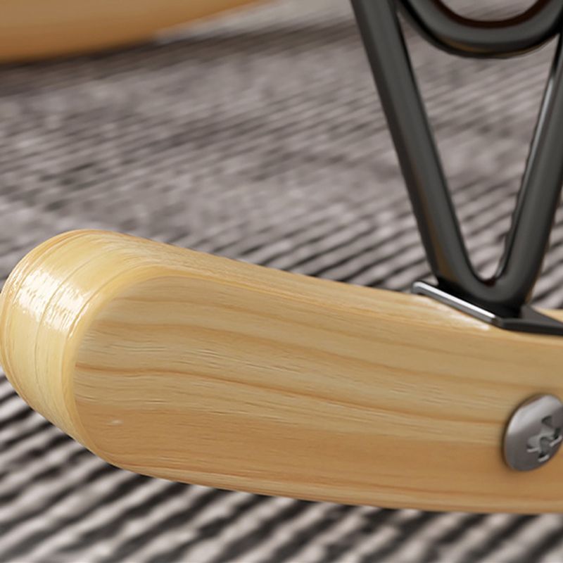 Wing Back Rocking Chair Solid Wood Rocker Chair with Ottoman