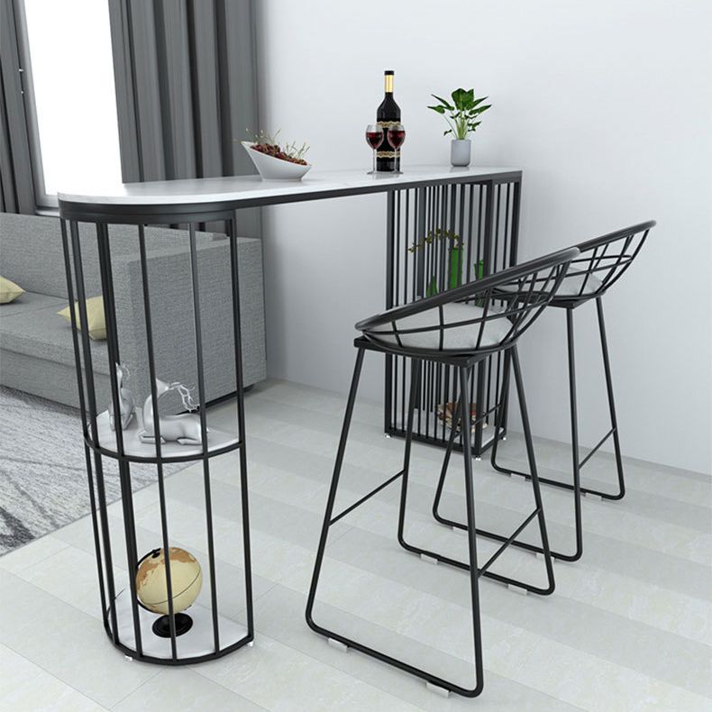 Glam Pub Table Specialty Bar Height Double Pedestal Bar Table