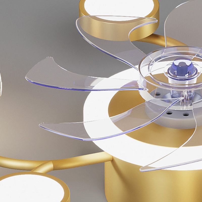 Modern Style Spherical Ceiling Fan Lamps Metal Ceiling Fan Lighting for Bedroom