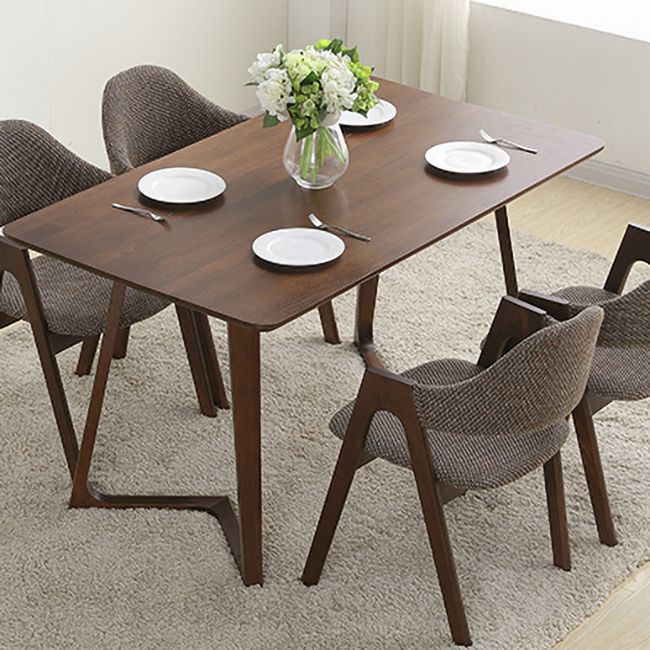 Fauteuil de salle à manger moderne, fauteuils rembourrés avec pieds en bois (Ensemble de 2)