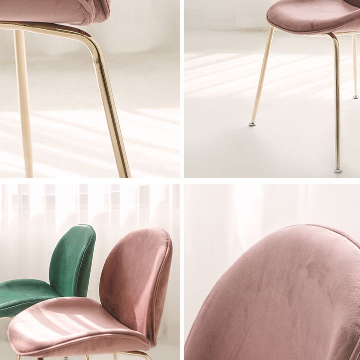 Chaise de salle à manger de Style Glam nordique, sans accoudoirs, avec pieds en métal