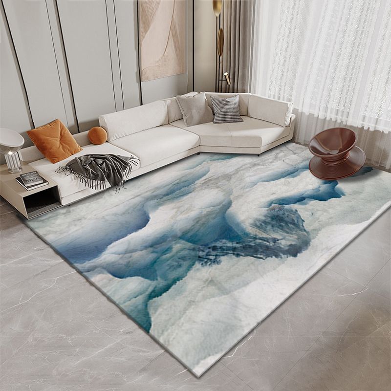 Casual Flowing Swirls Pattern Rug Polyester Area Carpet Pet Friendly Indoor Carpet for Living Room