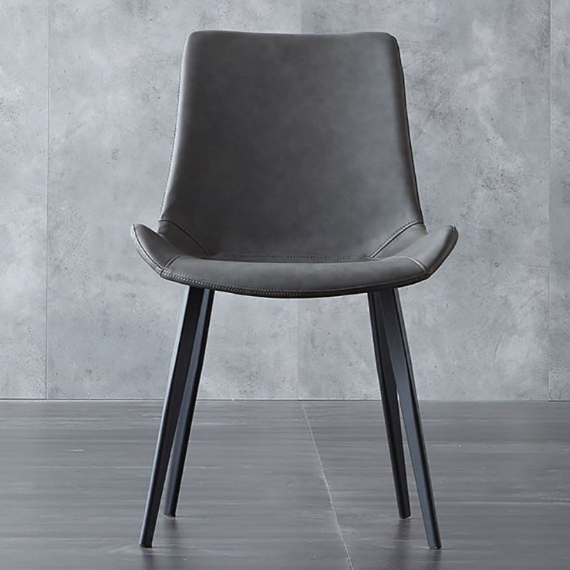 Silla auxiliar de comedor de metal industrial Silla de comedor con respaldo sólido (juego de 2)