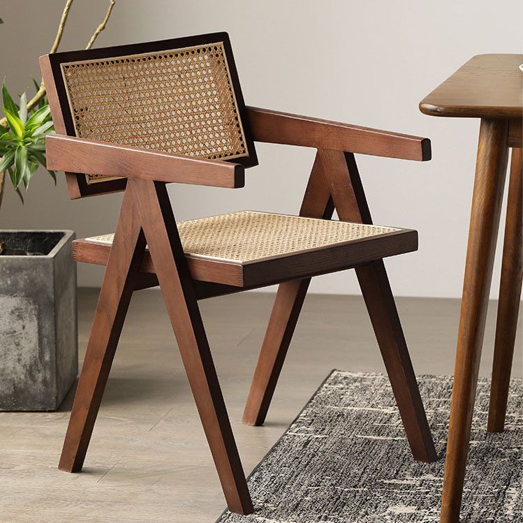 Sillas de comedor de madera maciza, silla con respaldo abierto para interior y exterior, para cocina